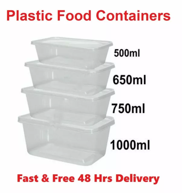 Plastic Food Containers With Leakproof Lids Microwave & Freezer Safe Meal Prep