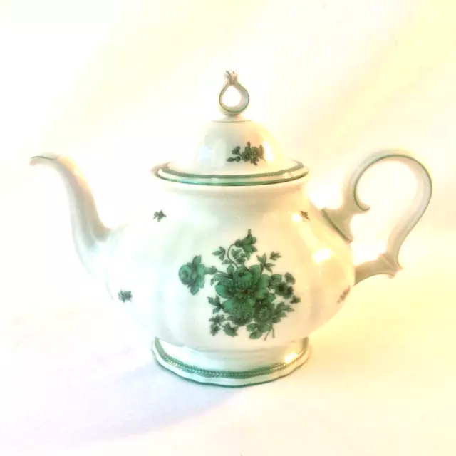 ROSENTHAL CHIPPENDALE GREEN BLOOM TEAPOT w LID EXCLT 6 CUP BEAUTY! WW II HISTORY