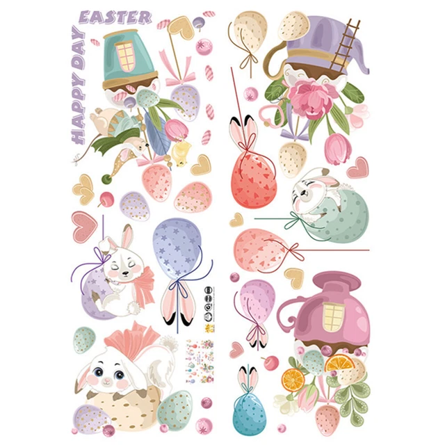 2 set adesivi a tema pasquale in vetro si aggrappano adesivi murali adorabili de