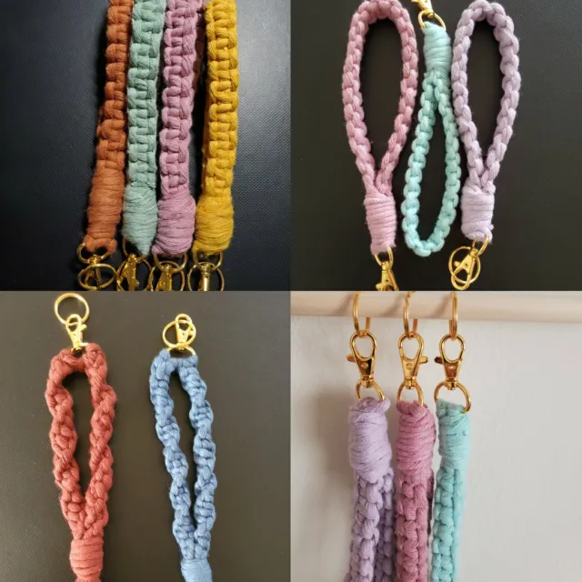 Handmade Custom NEW COLORS Wristlet Macrame Keychain beautiful