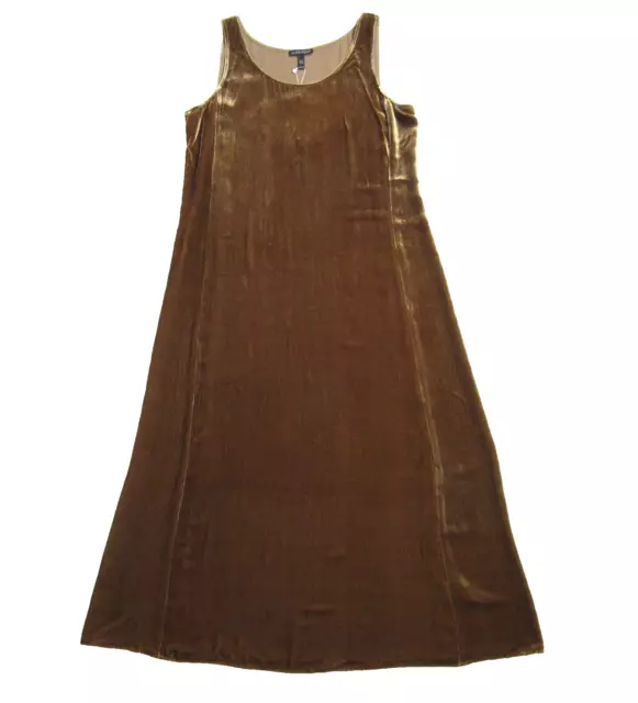 NWT Eileen Fisher Velvet Scoop Neck Maxi in Hazel Full Length Tank Dress XS