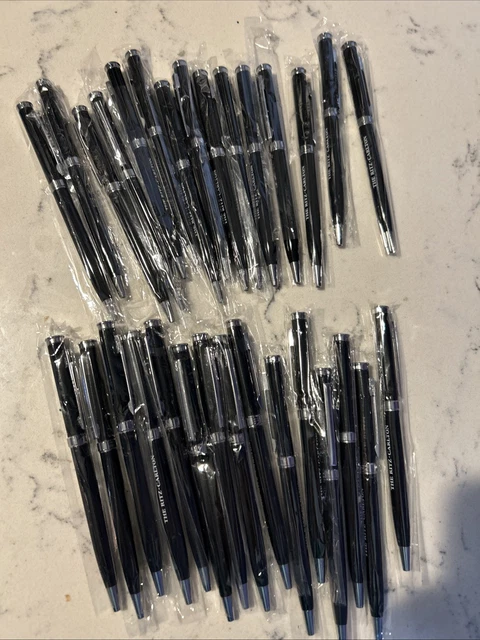 TERZETTI SPIRE Set Of 2 Metal Large Heavy Twist Top Ballpoint Pens – Black Ink + Pouch