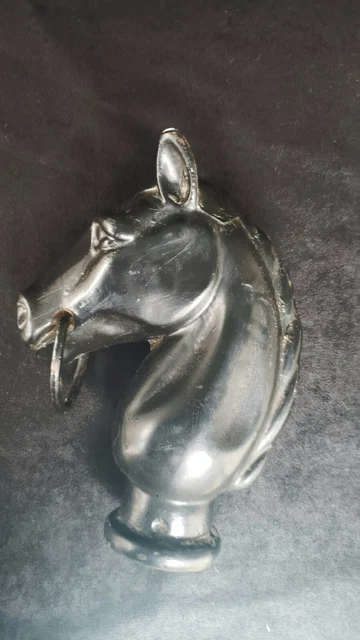 Vintage Heavy Cast Iron Horse Head Hitching Post Topper 11"