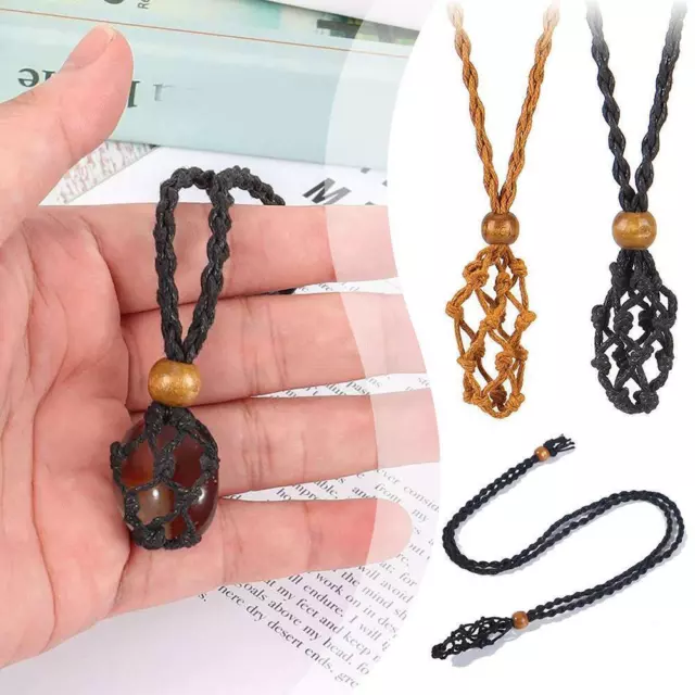 EMPTY CRYSTAL STONE Holder Woven Necklace Rope Cord Pendant DIY Jewelry Net  P3A2 $5.53 - PicClick AU