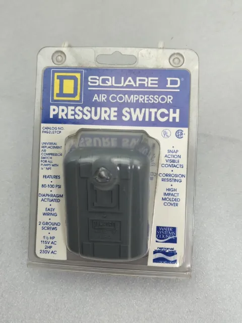 Square D FHG2J27CP 80-100 PSI Air Compressor Pressure Switch, NEW OLD STOCK