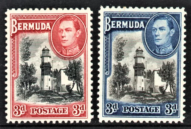 Mint Lightly Hinged set of 2 stamps " St. David's Lighthouse " Bermuda,1938