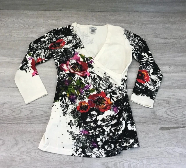 Cache Womens XS Long Sleeve Sweater Muticolor Beaded