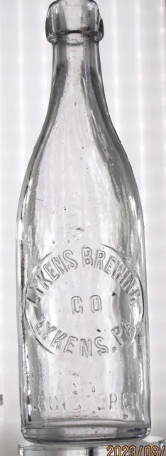 Lykens Brewing Co Lykens,  Pennsylvania Antique Blob Top Pint  Beer Bottle
