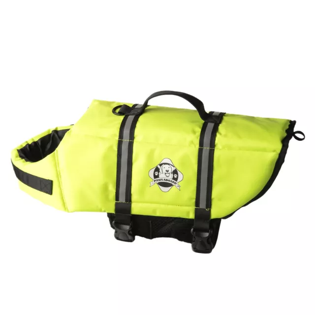 Paws Aboard - Dog Life Jacket Pet Preserver Neon Yellow - Xs (Extra Small)