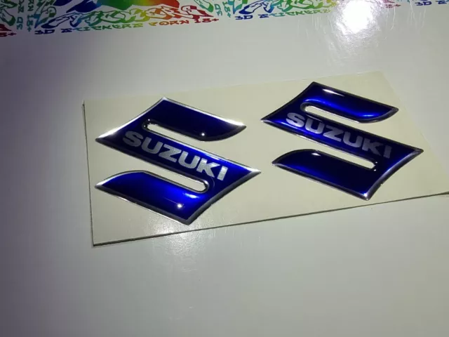 kit 2 adesivi 3D in resina gel suzuki blu cromo Gsx-r 600 750 1000 SUZUKI gsx s 2