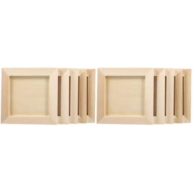 10 Pcs Picture Frame Clay Wooden Frames Crafts Halloween Photo Child Natural