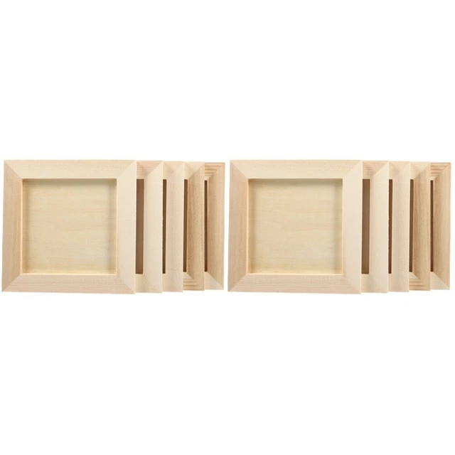 10 Pcs Picture Frame Clay Wooden Frames Crafts Halloween Photo Child Natural