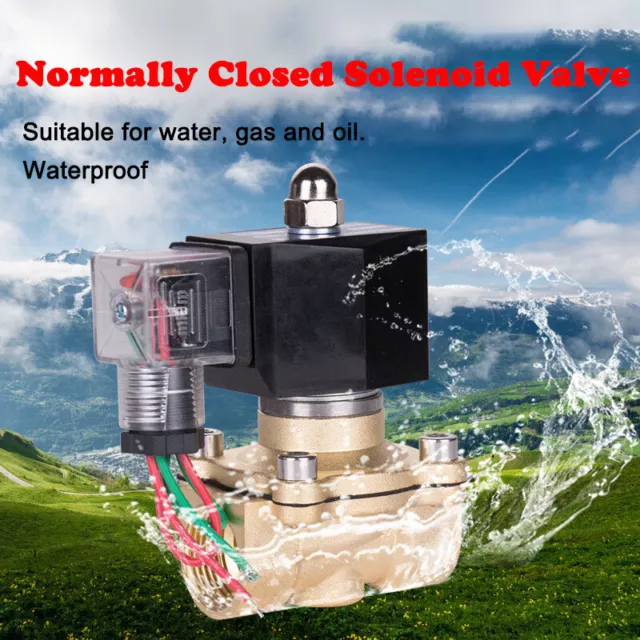 Solenoid Valve Air Water Gas Oil Brass Normally Closed Ac220V/Dc24V Bsp