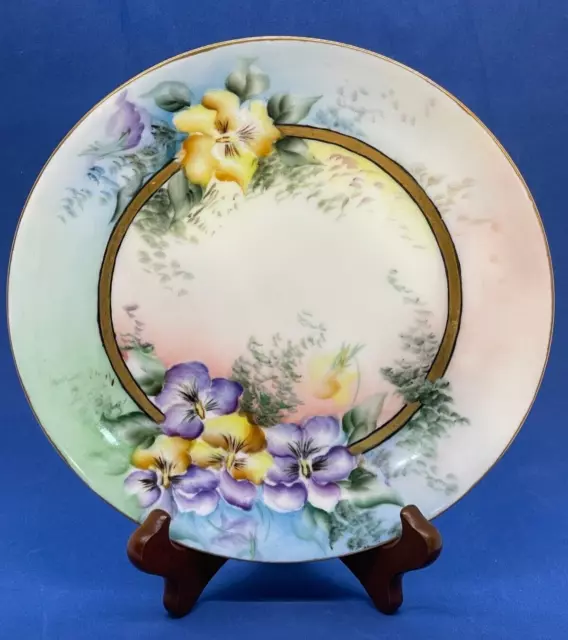 Vtg Thomas Sevres Bavaria Hand Painted Floral Decorative Porcelain Plate 8"
