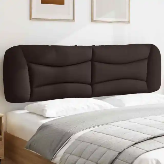 Cabecero de cama acolchado tela marrón oscuro 180 cm vidaXL