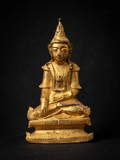 Antique wooden Burmese Buddha statue from Burma, 19th century