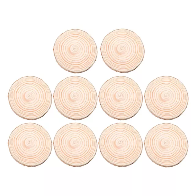 10 Pcs Wood Chips DIY Crafts Round Coasters Tree Discs Wooden Pieces