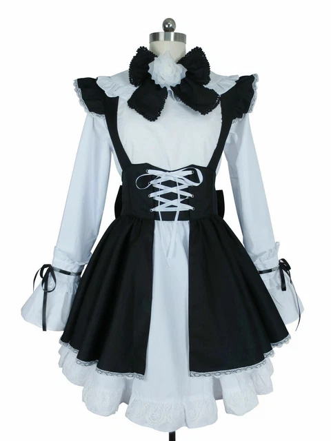 GOTHIC SWEET LOLITA Maid Fancy Dress Dresses Halloween Cosplay Costume ...