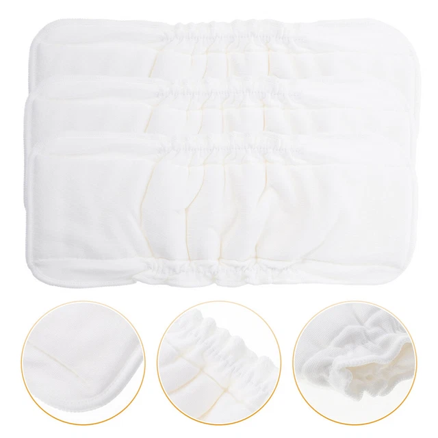 3 piezas pañales de bebé algodón bambú pañal de tela bolsos desechables blancos