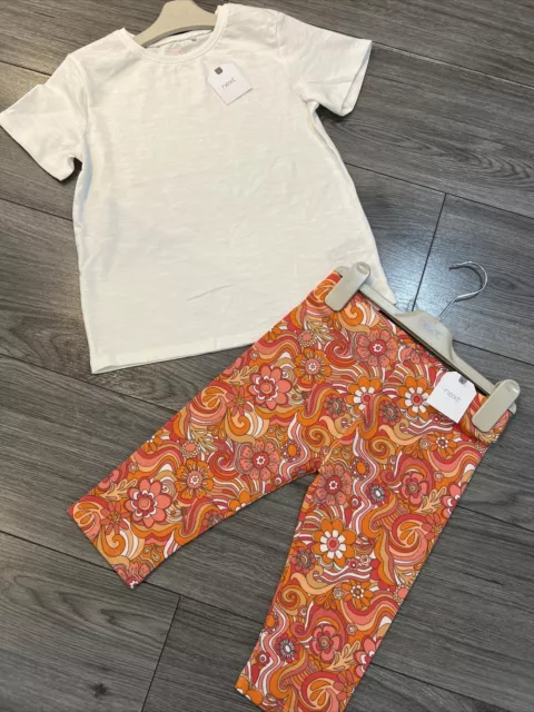 Leggings ragazze Next età 6-7 anni e pacchetto outfit top nuovi con etichette