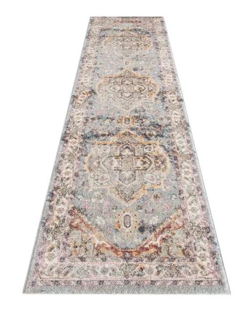 Saray Rugs Luna Traditional Vintage Distressed Floor Hall Runner 80 x 300cm