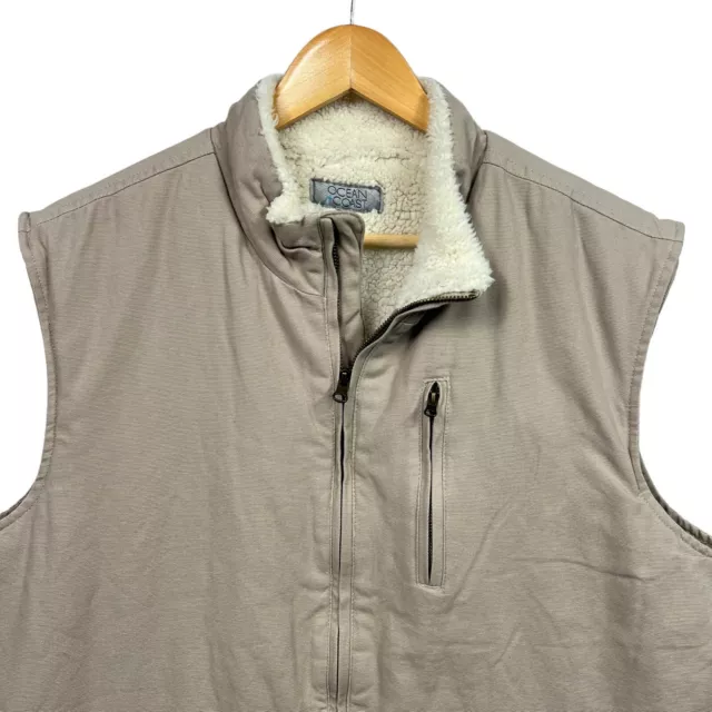 OCEAN COAST VEST Men Large L Sherpa Lined Insulated Duck Hunting Jacket ...