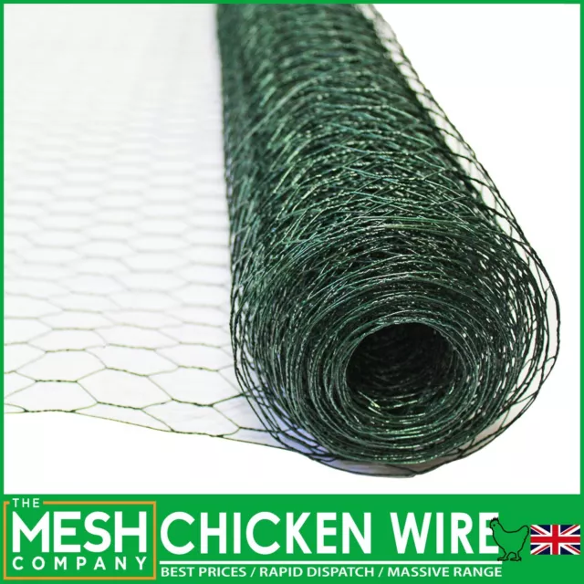 13mm GREEN PVC Chicken Wire Netting Mesh Net Rabbit Aviary Fence 5m & 10m Rolls