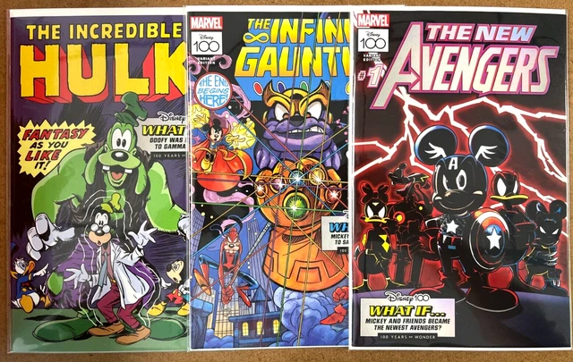 Amazing Spider-Man #21 23 25 Disney 100 Variant Set (Nm) 2023 Mickey Mouse Hulk