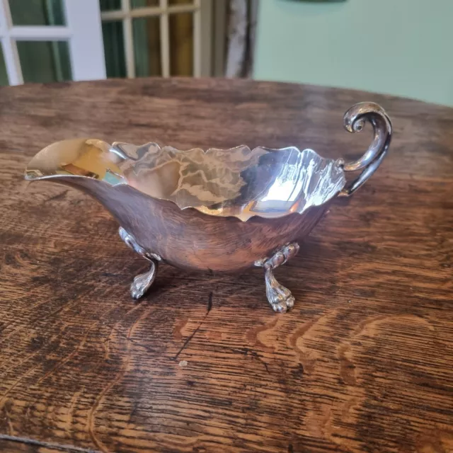 Vintage Birmingham EPNS Silver Plated 1/4 Pint Sauce Boat ball & Claw Feet