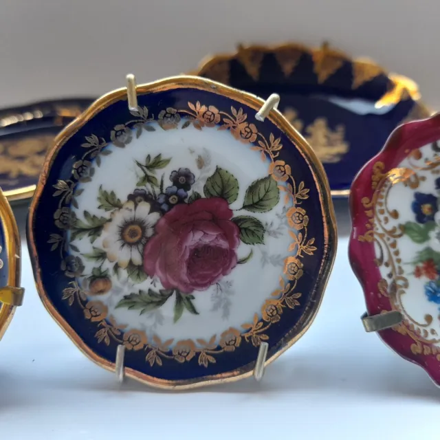 Vintage Limoges France Rose Blue Porcelain Decorative Miniature Beautiful