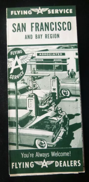 1954  San Francisco Bay Region street  map Flying A oil gas California