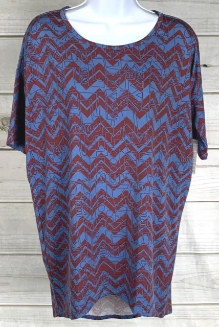 New LuLaRoe Women's Irma Tunic Hi-Low Top XXS Blue & Burgundy Unicorn NWT A1905