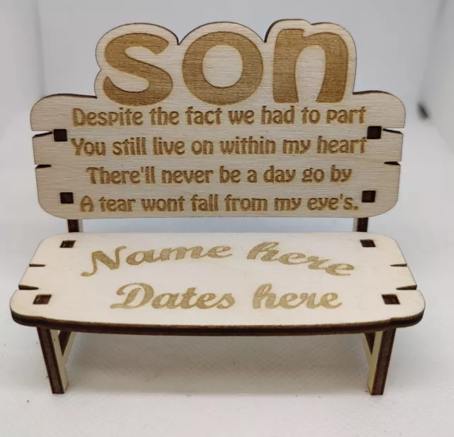panca targa commemorativa per i propri cari figlio in loving memory