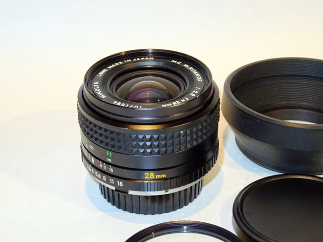 Weitwinkel Objektiv lens MC Rokkor 1:2,8 f=28mm 2,8/28 SLR-Kamera Minolta mount