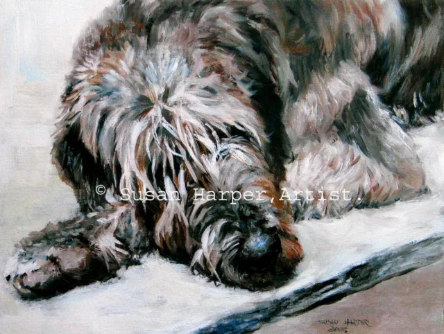 Irish Wolfhound Signed Dog Print by Susan Harper Unmounted