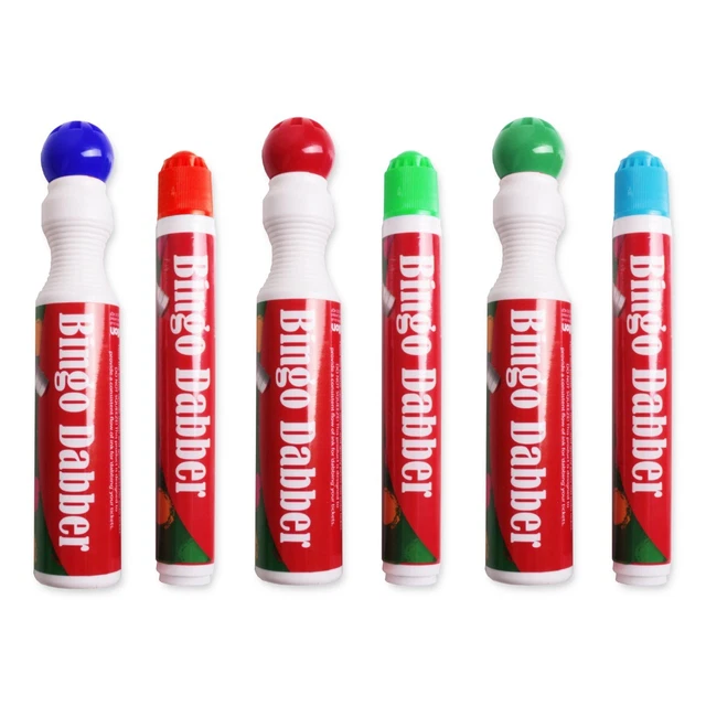 6 Bingo Dabbers Da 43ml - Colorati Rosso, Verde, Blu Per Gioco Del Bingo - Foto 8