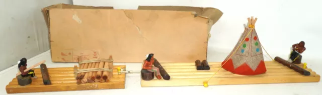 Indianerfloß groß mit Rundzelt und Lastfloß Indianerfloß Indianer DDR Spielzeug