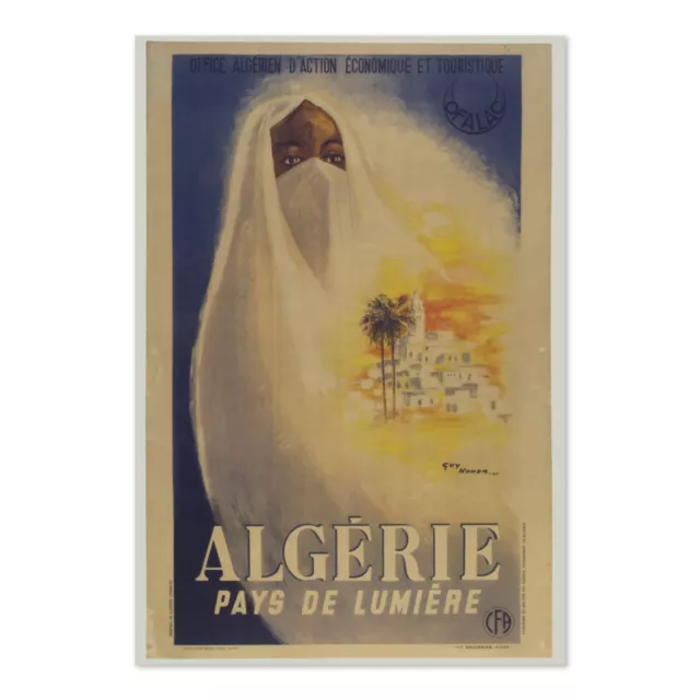 Visit India 1920s - Vintage Style Moonlight Travel Poster - Classic Art Print