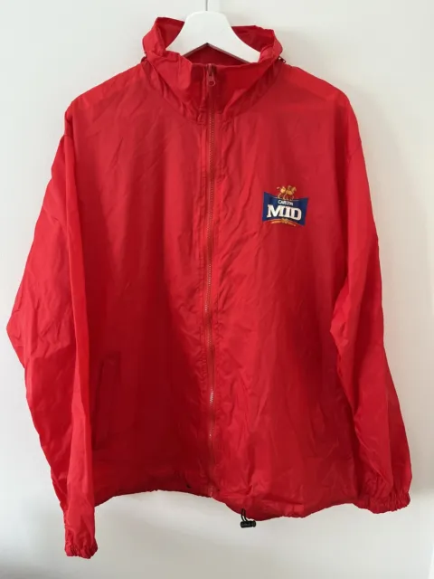 Carlton Mid Beer Waterproof Red Jacket With Storage Pouch Never Worn Size XL