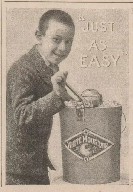 WHITE MOUNTAIN FREEZER Ice Cream Maker Boy Turning Crank 1896 Antique ...