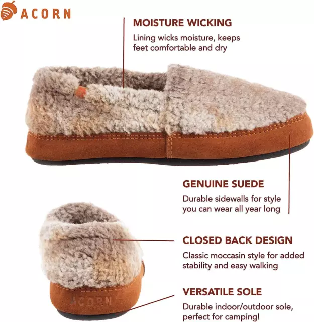 Acorn Women's Moc Slipper - Cozy Memory Foam Moccasins for Women, Cute House... 3