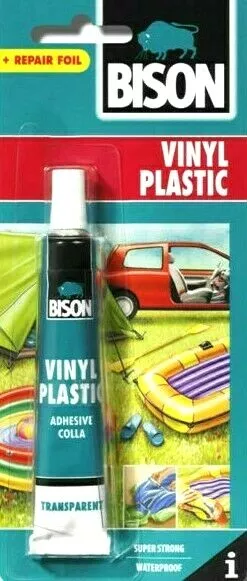 Bison Vinyl Plastic Adhesive Soft PVC Plastics Repair Glue Strong Clear New 25ml