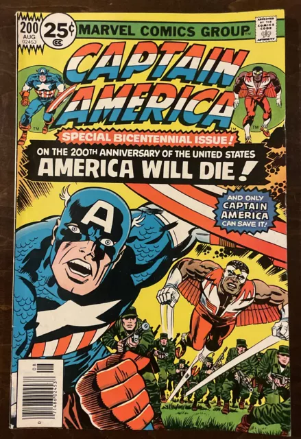 Captain America #200 JACK KIRBY MARVEL COMICS 1976 BICENTENNIAL ISSUE FALCON