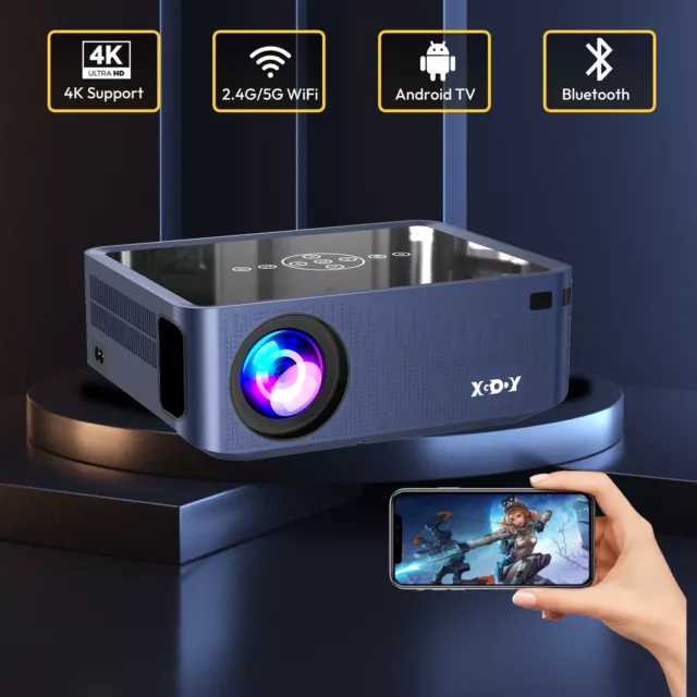 4K Projector Full HD LED 14000Lms 5G WiFi Bluetooth USB Android TV Home Theater