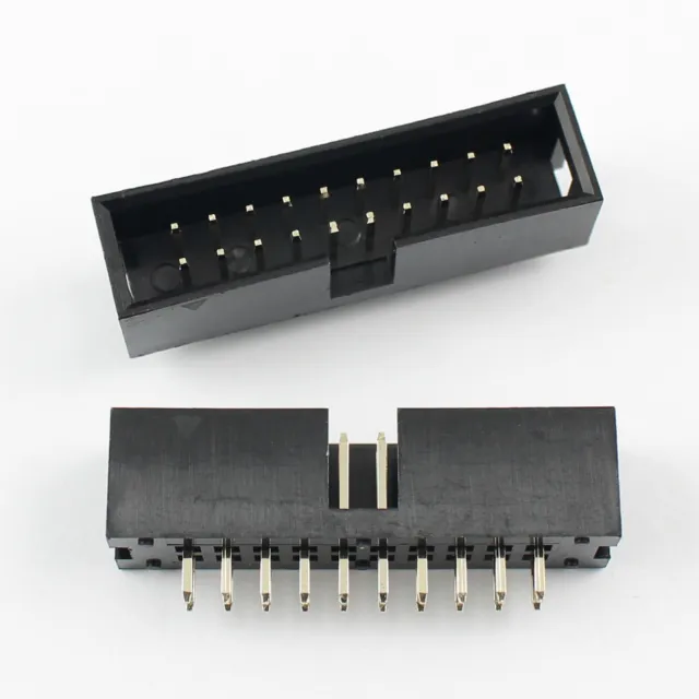 10Pcs 2.54mm 2x10 Pin 20 Pin Straight Male Shrouded PCB Box header IDC Socket