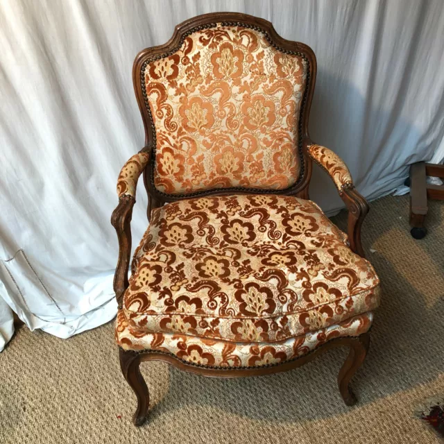 Fauteuil Plat A La Reine  Epoque Louis 15 Xviii Eme Siecle Bon Etat Inv 11088