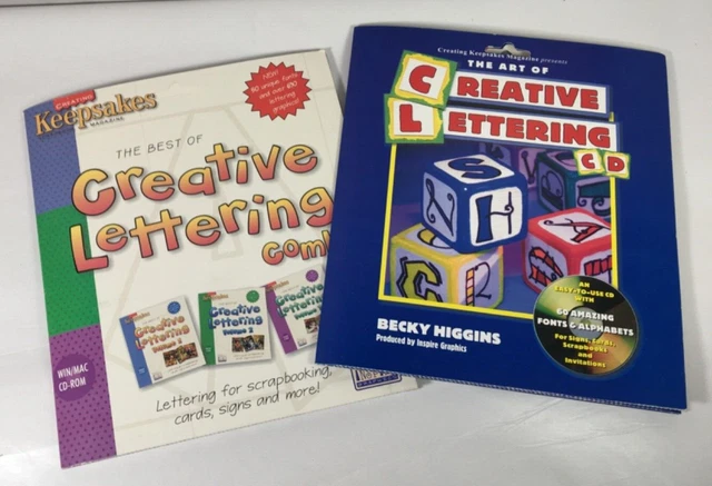 LOTE DE 2 CD - Lo mejor de y el arte de las letras creativas - Fuentes de álbum de recortes para PC/MAC