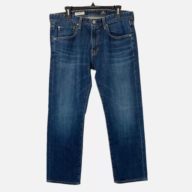 AG Adriano Goldschmied The Matchbox Slim Straight Dark Wash Denim Jeans Size 34