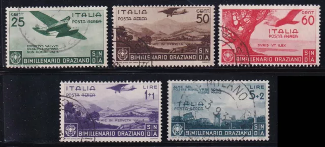 L349 REGNO D’ITALIA – Orazio, serie Aerea n. 95/99, timbrata.