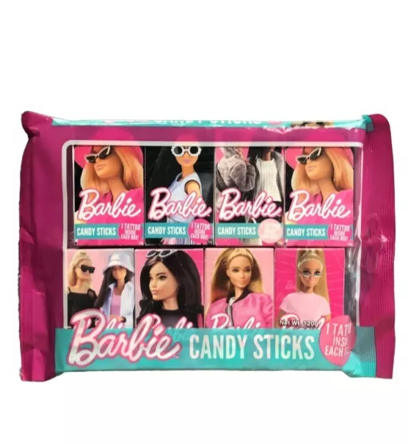 Barbie candy sticks Birthday party bag filler with tattoos 8 Mini Packs